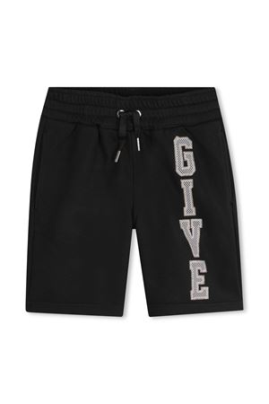 Black cotton blend shorts GIVENCHY KIDS | H3071409B